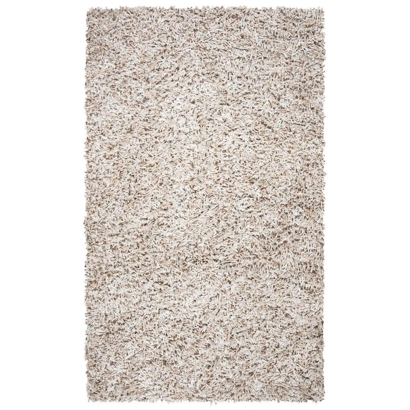 SAFAVIEH Rio Shag Beige/Ivory 6 ft. x 9 ft. Solid Area Rug SG960B-6