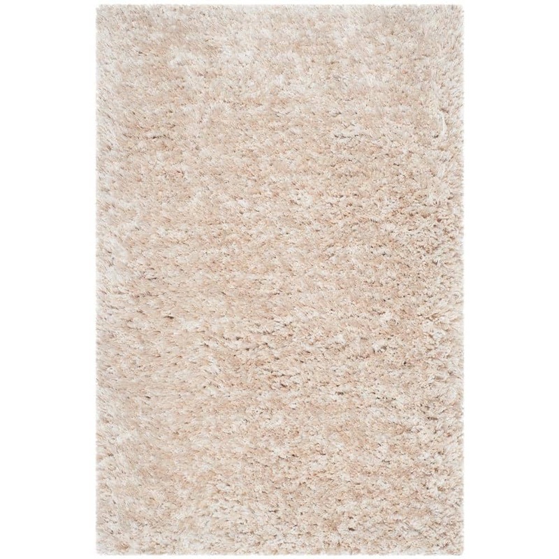 SAFAVIEH South Beach Shag Champagne Doormat 2 ft. x 3 ft. Solid Area Rug SBS562C-2