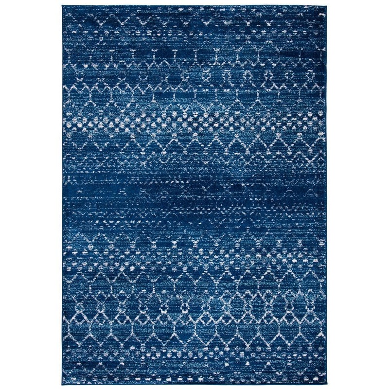 SAFAVIEH Tulum Blue/Ivory 6 ft. x 9 ft. Geometric Area Rug TUL249M-6