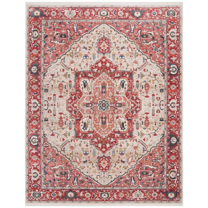 SAFAVIEH Vintage Persian Red/Ivory 9 ft. x 12 ft. Oriental Area Rug VTP479A-9