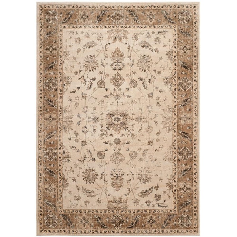 SAFAVIEH Vintage Stone/Caramel 5 ft. x 8 ft. Border Area Rug VTG168-3450-5