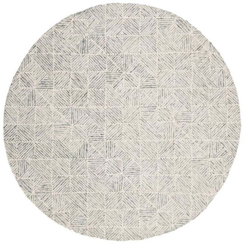 SAFAVIEH Abstract Green/Ivory 8 ft. x 8 ft. Diamond Geometric Round Area Rug ABT763Y-8R