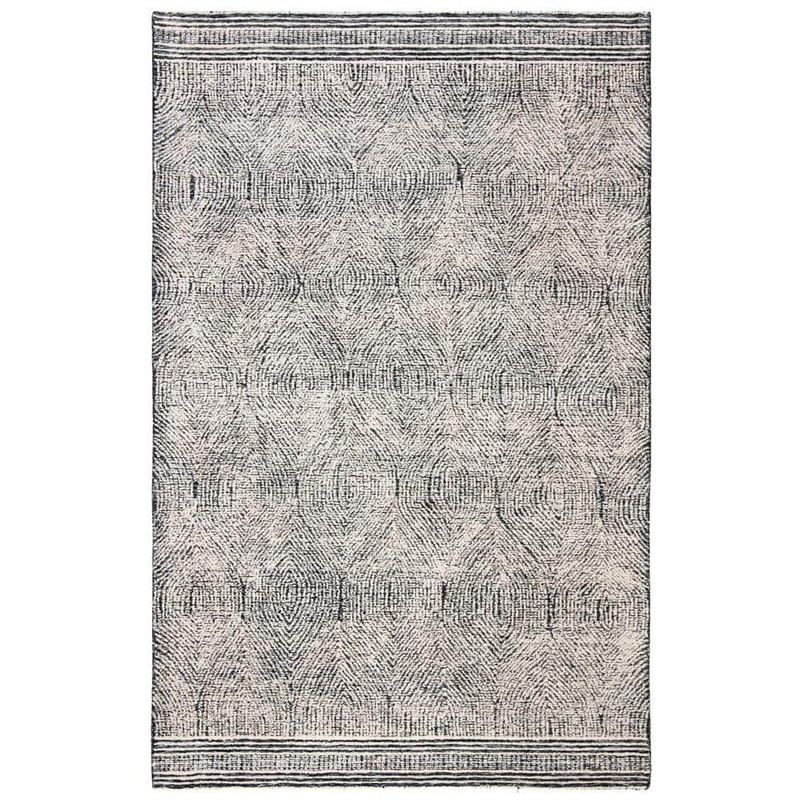 SAFAVIEH Abstract Ivory/Charcoal Doormat 3 ft. x 5 ft. Geometric Area Rug ABT340H-3