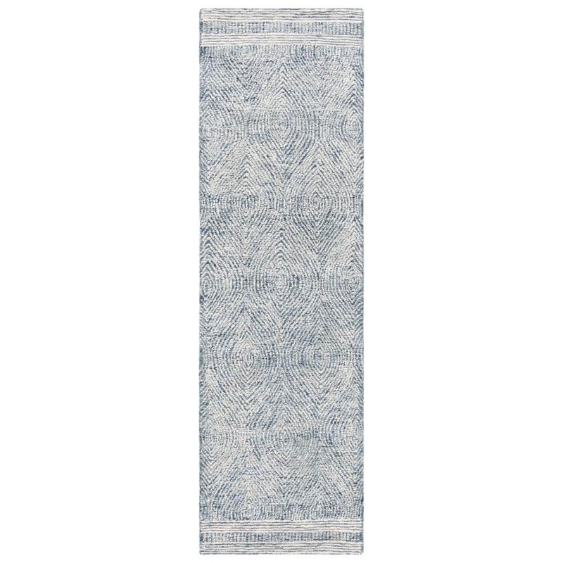 SAFAVIEH Abstract Ivory/Navy 2 ft. x 8 ft. Geometric Runner Rug ABT340N-28