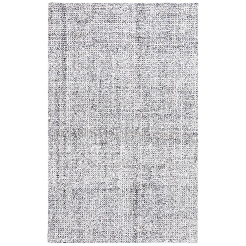 SAFAVIEH Abstract Light Gray 6 ft. x 9 ft. Plaid Marle Area Rug ABT497F-6