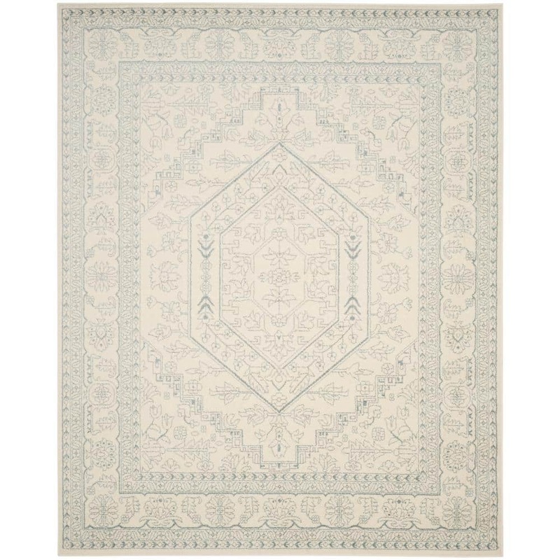 SAFAVIEH ADirondack Ivory/Slate 11 ft. x 15 ft. Border Medallion Area Rug ADR108S-1115