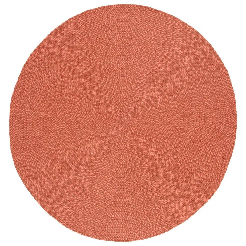 SAFAVIEH Braided Rust 5 ft. x 5 ft. Abstract Round Area Rug BRD403P-5R