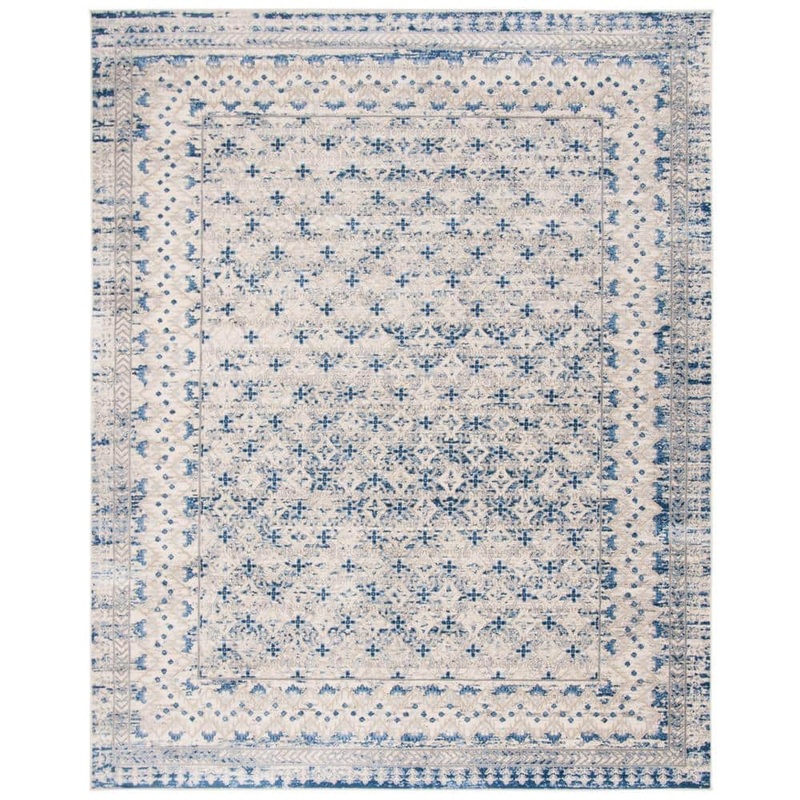 SAFAVIEH Brentwood Light Gray/Blue 9 ft. x 12 ft. Multi-Border Geometric Area Rug BNT899G-9