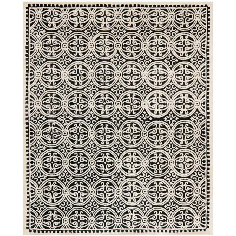 SAFAVIEH Cambridge Black/Ivory 10 ft. x 14 ft. Geometric Medallion Area Rug CAM123E-10