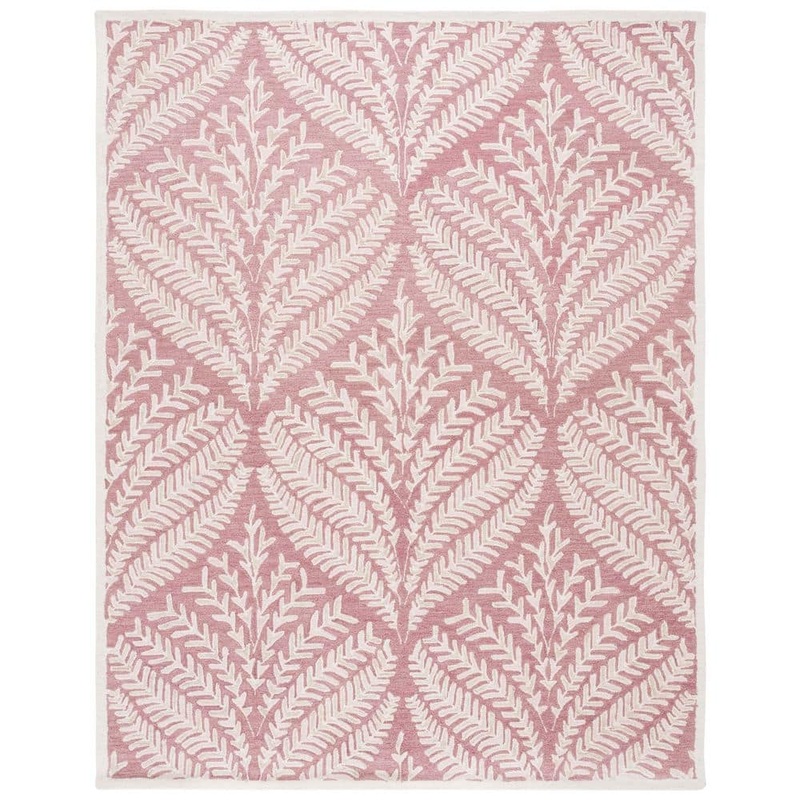 SAFAVIEH Capri Pink/Ivory 8 ft. x 10 ft. Geometric Leaf Area Rug CPR208R-8