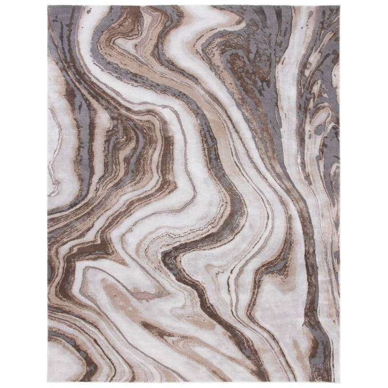 SAFAVIEH Craft Gold/Gray 11 ft. x 15 ft. Marbled Abstract Area Rug CFT819D-1115