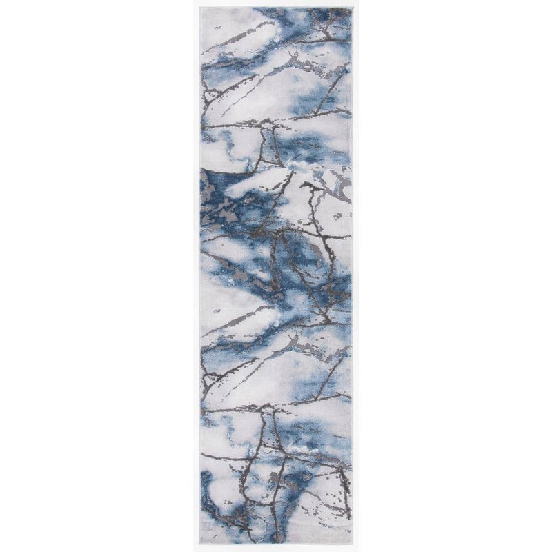 SAFAVIEH Craft Gray/Blue 2 ft. x 10 ft. Distressed Abstract Runner Rug CFT877L-210