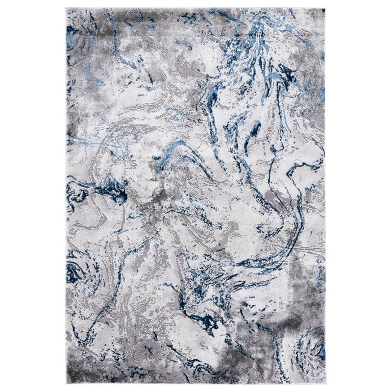 SAFAVIEH Craft Gray/Blue 7 ft. x 9 ft. Abstract Marble Area Rug CFT864F-6