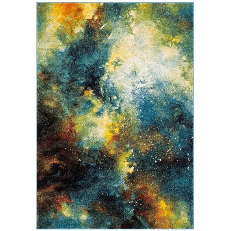 SAFAVIEH Galaxy Blue/Multi 5 ft. x 8 ft. Geometric Area Rug GAL111B-5