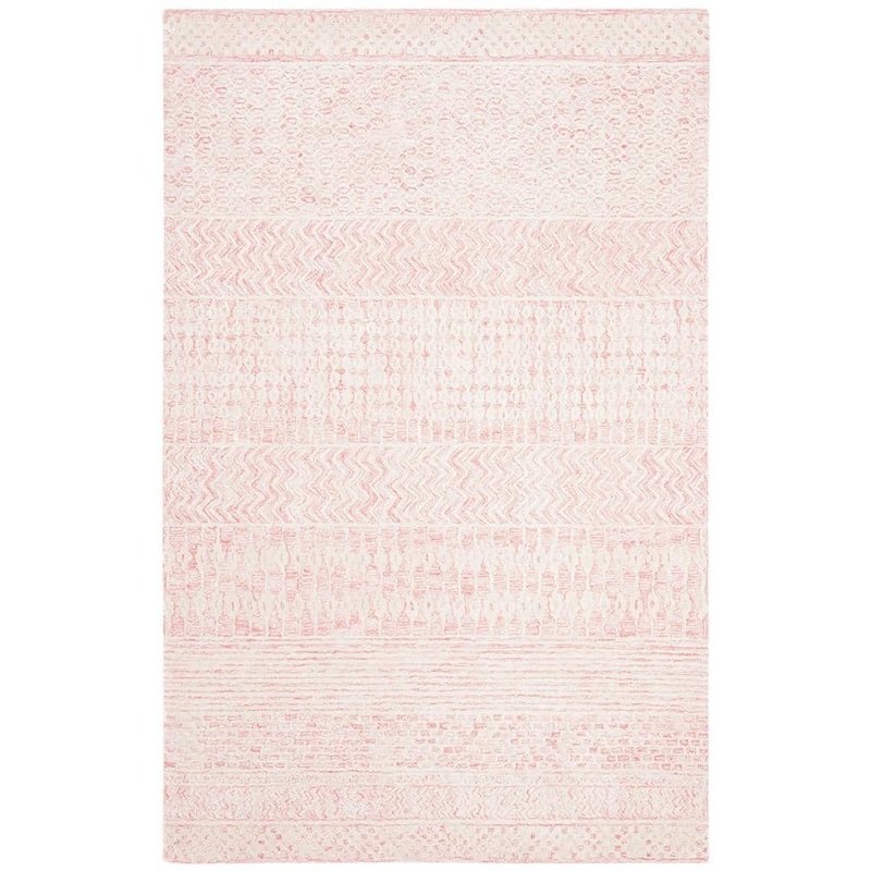SAFAVIEH Glamour Light Pink/Ivory 4 ft. x 6 ft. Geometric Area Rug GLM538U-4