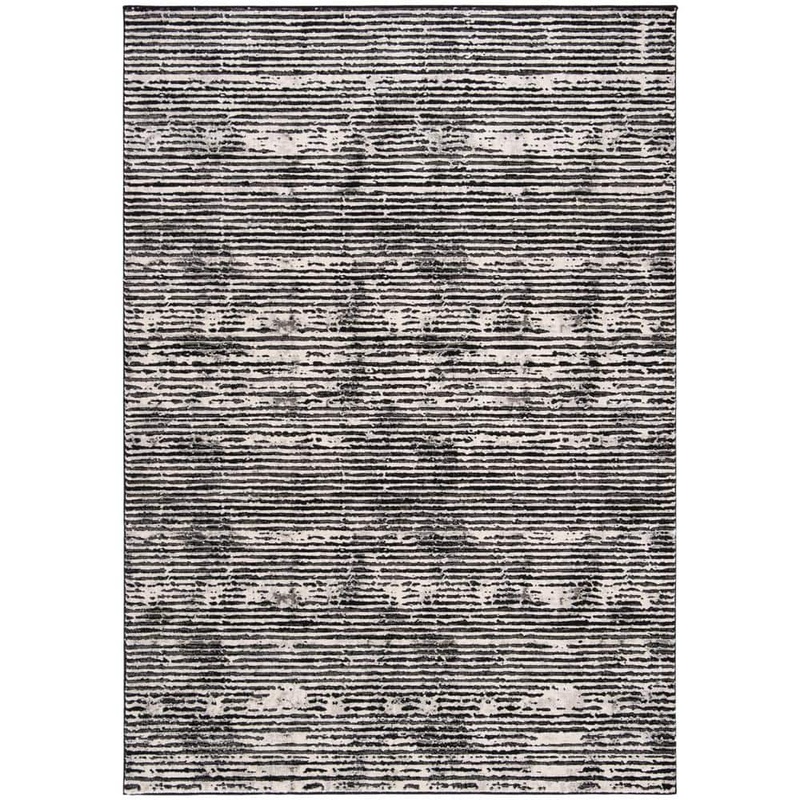 SAFAVIEH Lurex Black/Gray 8 ft. x 10 ft. Striped Area Rug LUR188Z-8