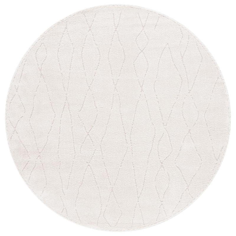 SAFAVIEH Melody Ivory/Beige 7 ft. x 7 ft. Abstract Diamond Round Area Rug MEL112A-7R