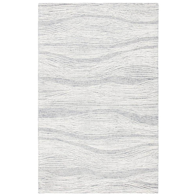 SAFAVIEH Metro Gray/Ivory 6 ft. x 9 ft. Abstract Waves Area Rug MET995F-6