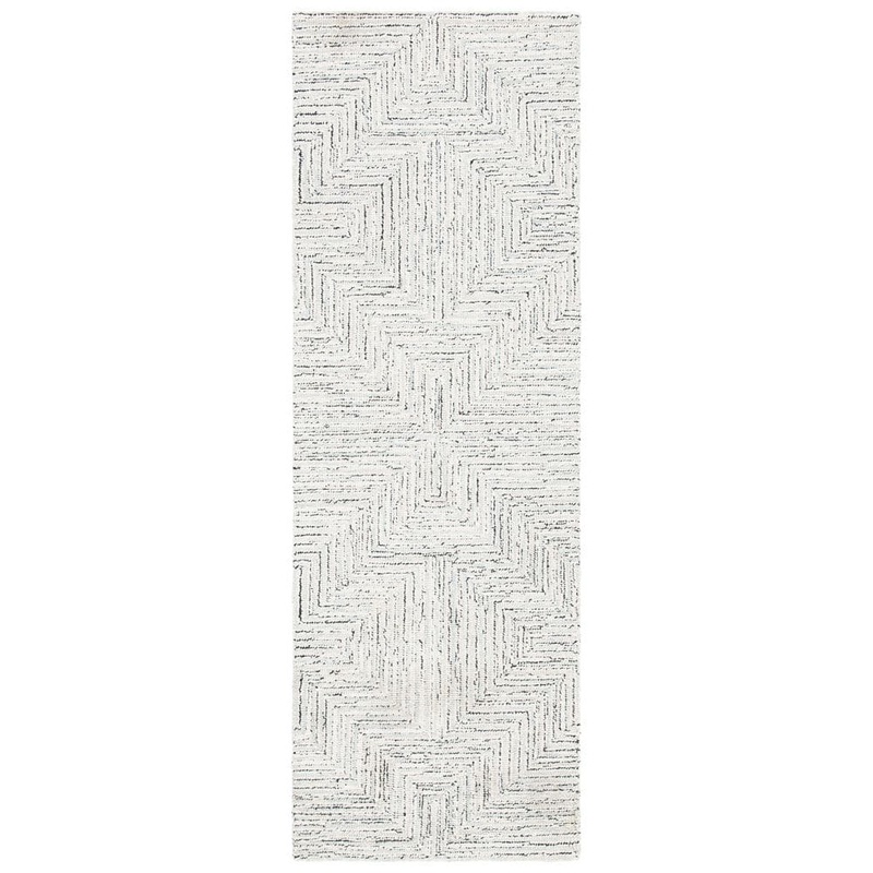 SAFAVIEH Micro-Loop Light Grey/Ivory 2 ft. x 5 ft. Striped Gradient Runner Rug MLP176F-25