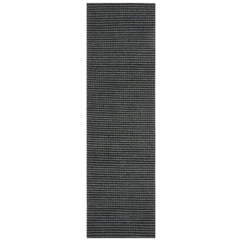 SAFAVIEH Natura Gray/Black 2 ft. x 8 ft. Solid Runner Rug NAT801D-28