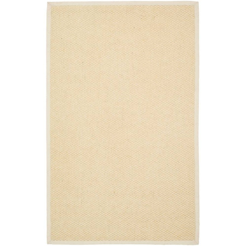 SAFAVIEH Natural Fiber Cream 4 ft. x 6 ft. Solid Area Rug NF525A-4