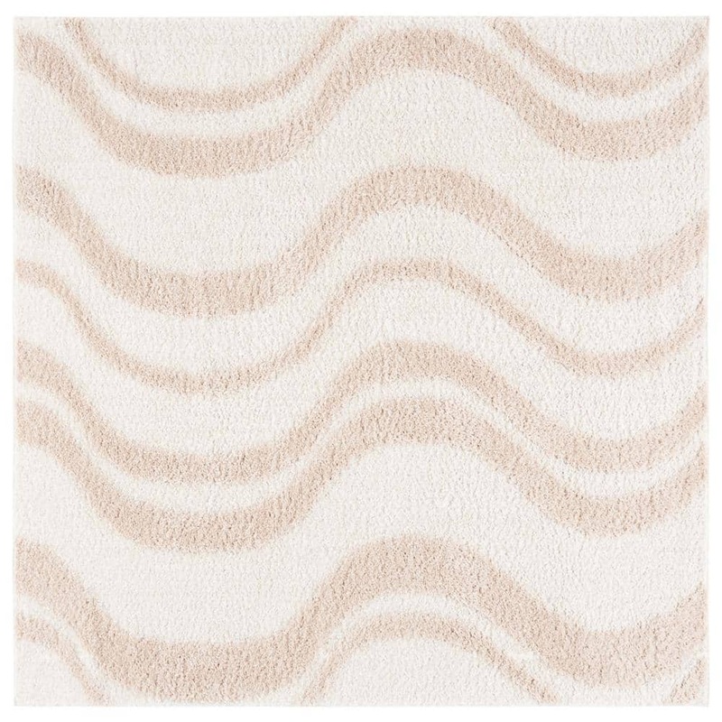 SAFAVIEH Norway Beige/Ivory 7 ft. x 7 ft. Abstract Striped Square Area Rug NOR210B-7SQ