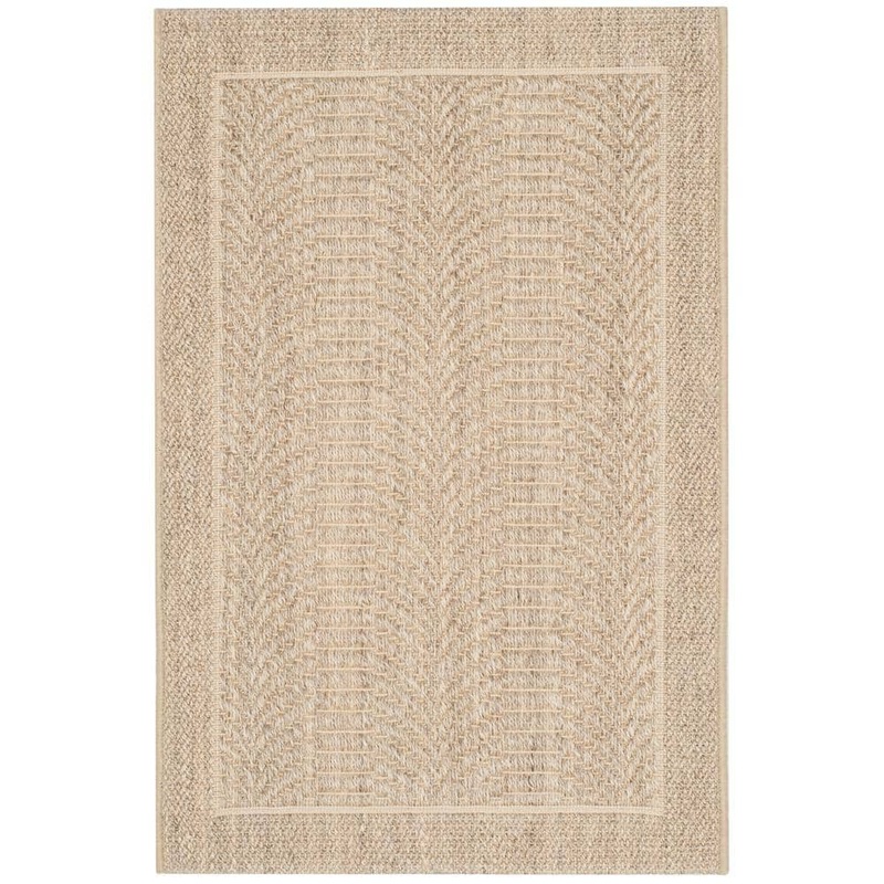 SAFAVIEH Palm Beach Desert Sand Doormat 2 ft. x 3 ft. Border Solid Area Rug PAB322A-2