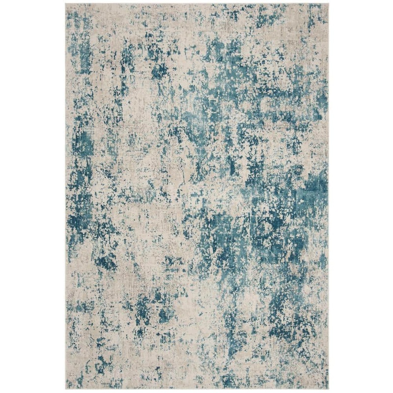 SAFAVIEH Princeton Blue/Beige 8 ft. x 10 ft. Solid Area Rug PRN716M-8