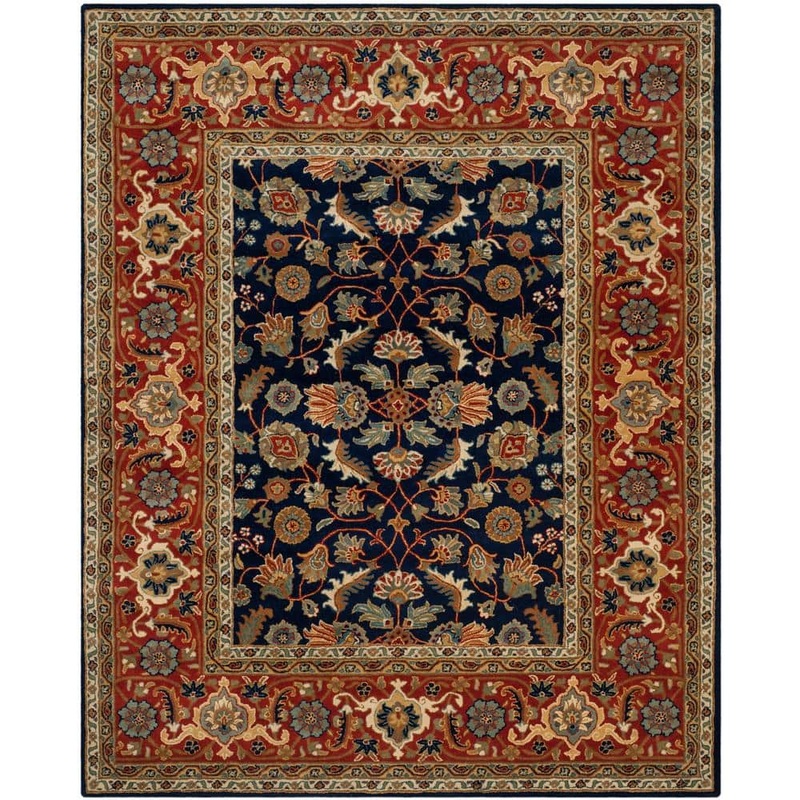 SAFAVIEH Royalty Navy/Rust 8 ft. x 10 ft. Border Area Rug ROY257A-8