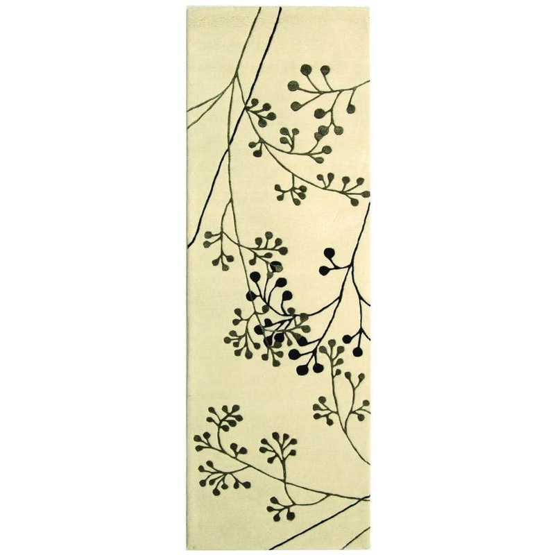 SAFAVIEH Soho Ivory/Grey 3 ft. x 10 ft. Floral Runner Rug SOH305C-210