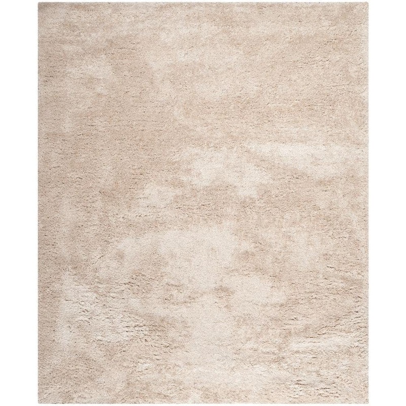 SAFAVIEH South Beach Shag Champagne 8 ft. x 10 ft. Solid Area Rug SBS562C-8