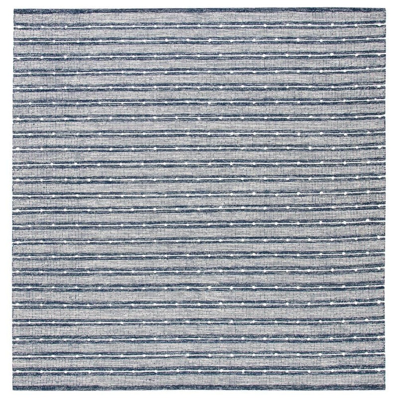 SAFAVIEH Striped Kilim Navy Blue 5 ft. x 5 ft. Striped Square Area Rug STK513N-5SQ
