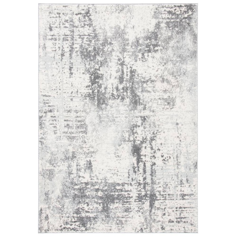 SAFAVIEH Tulum Ivory/Charcoal 8 ft. x 10 ft. Geometric Area Rug TUL232B-8
