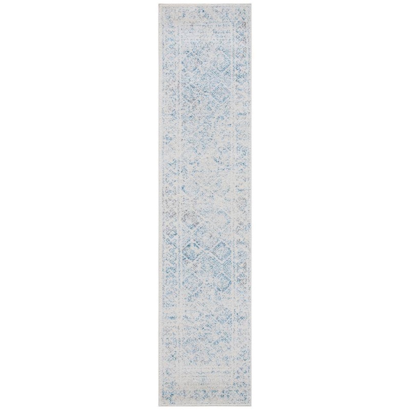 SAFAVIEH Tulum Ivory/Turquoise 2 ft. x 11 ft. Border Runner Rug TUL264B-211