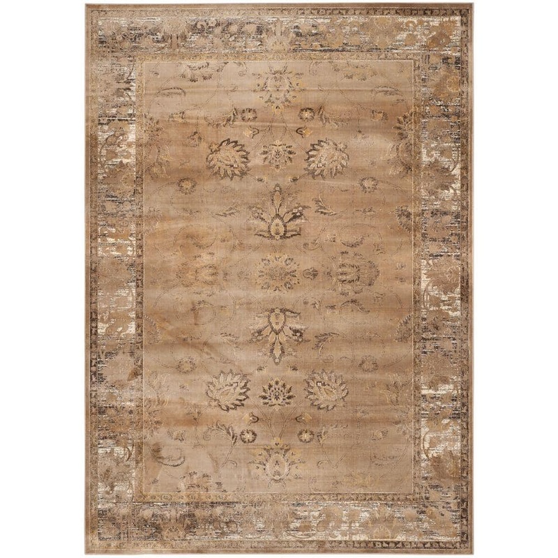 SAFAVIEH Vintage Taupe 7 ft. x 9 ft. Distressed Border Area Rug VTG117-1662-6