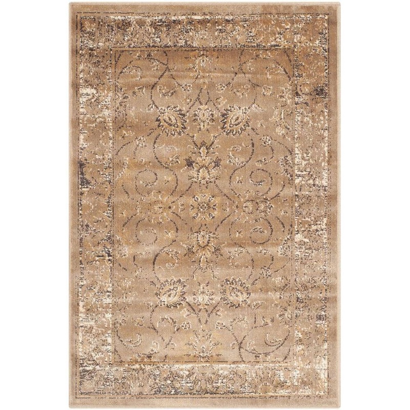 SAFAVIEH Vintage Taupe Doormat 2 ft. x 3 ft. Distressed Border Area Rug VTG117-1662-2