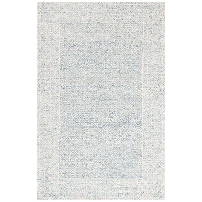 SAFAVIEH Abstract Blue/Ivory Doormat 2 ft. x 3 ft. Floral Trellis Area Rug ABT342N-2