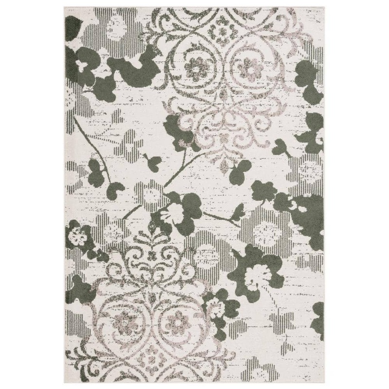 SAFAVIEH Adirondack Ivory/Dark Green 3 ft. x 5 ft. Floral Damask Area Rug ADR114X-3