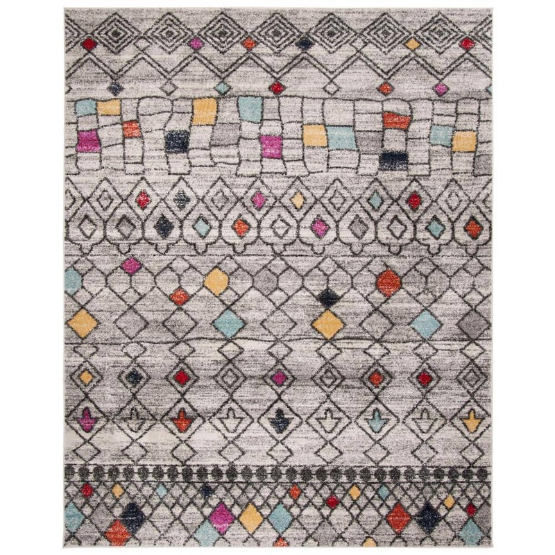 SAFAVIEH Adirondack Light Gray/Fuchsia 8 ft. x 10 ft. Geometric Area Rug ADR204F-8