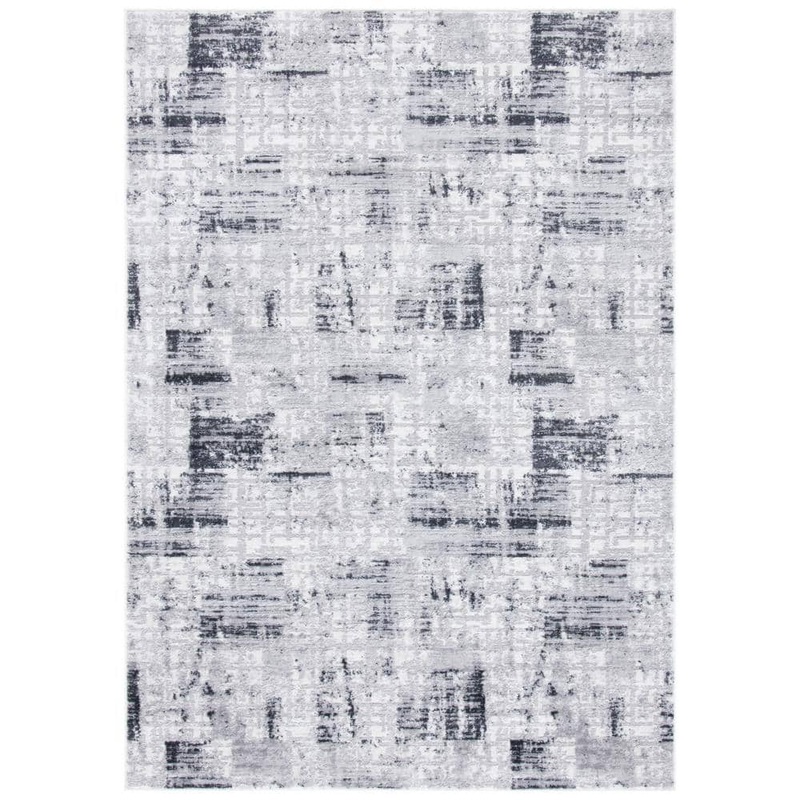 SAFAVIEH Amelia Gray/Charcoal 5 ft. x 8 ft. Distressed Geometric Area Rug ALA786F-5
