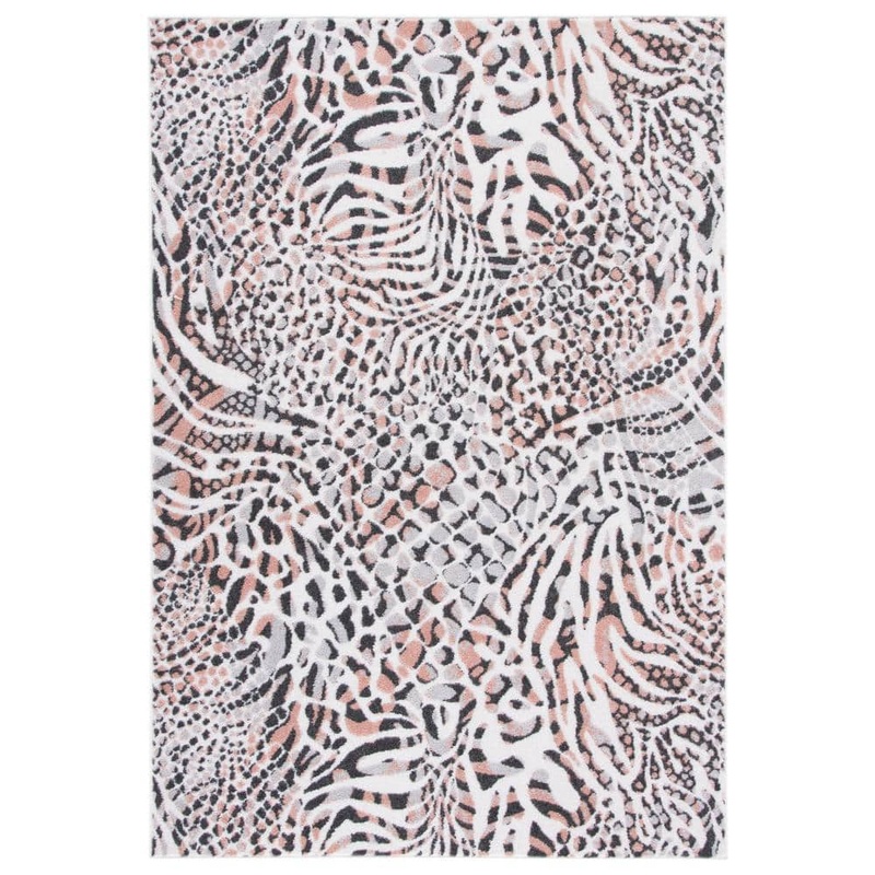 SAFAVIEH Amsterdam Ivory/Blush 9 ft. x 12 ft. Animal Print Area Rug AMS187U-9