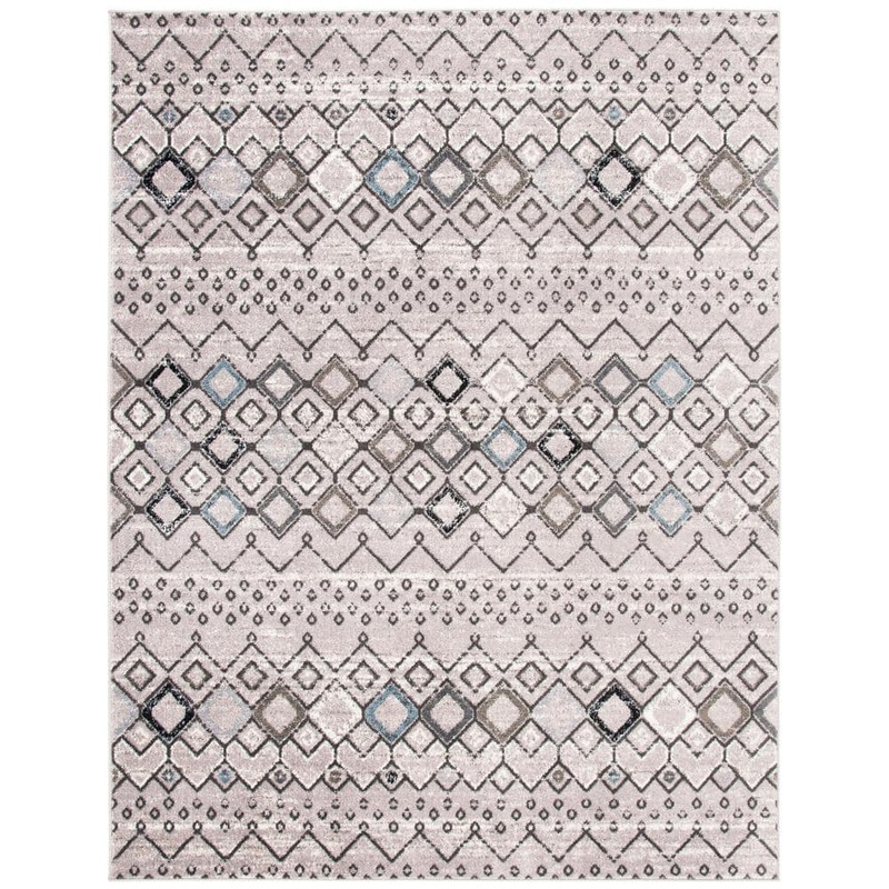 SAFAVIEH Amsterdam Light Gray/Brown 12 ft. x 18 ft. Multi-Diamonds Chevron Area Rug AMS108F-1218