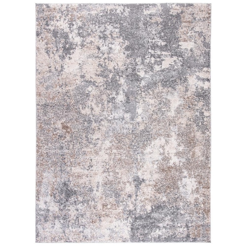 SAFAVIEH Aston Light Gray/Gray 6 ft. x 9 ft. Distressed Geometric Area Rug ASN710F-6