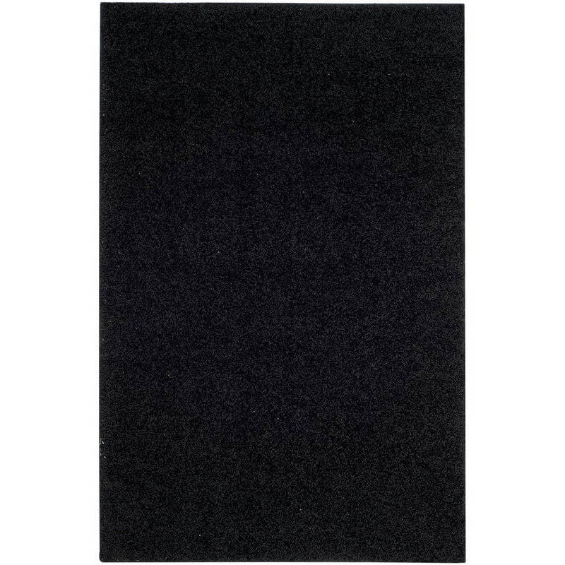 SAFAVIEH Athens Shag Black 8 ft. x 10 ft. Solid Area Rug SGA119K-8