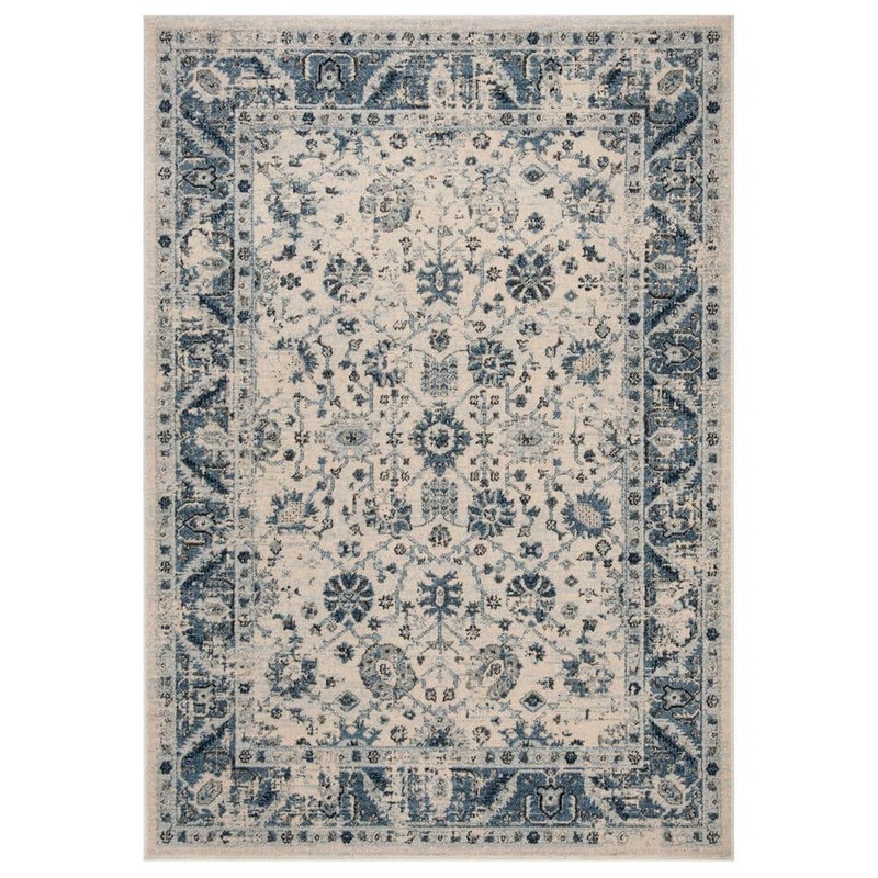 SAFAVIEH Charleston Ivory/Blue 5 ft. x 8 ft. Floral Area Rug CHL413A-5