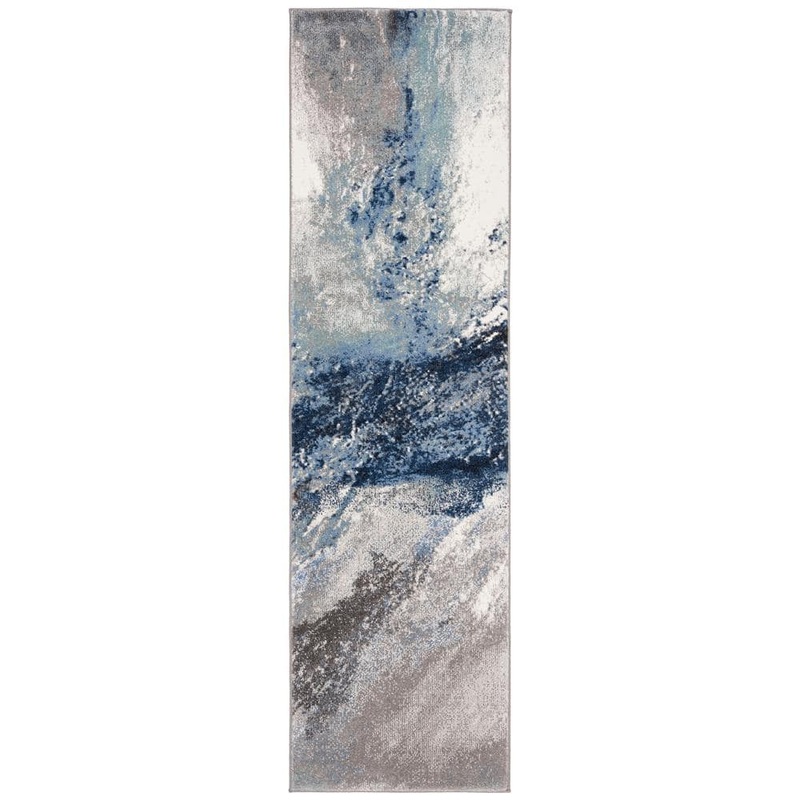 SAFAVIEH Galaxy Blue/Gray 2 ft. x 10 ft. Abstract Runner Rug GAL117M-210