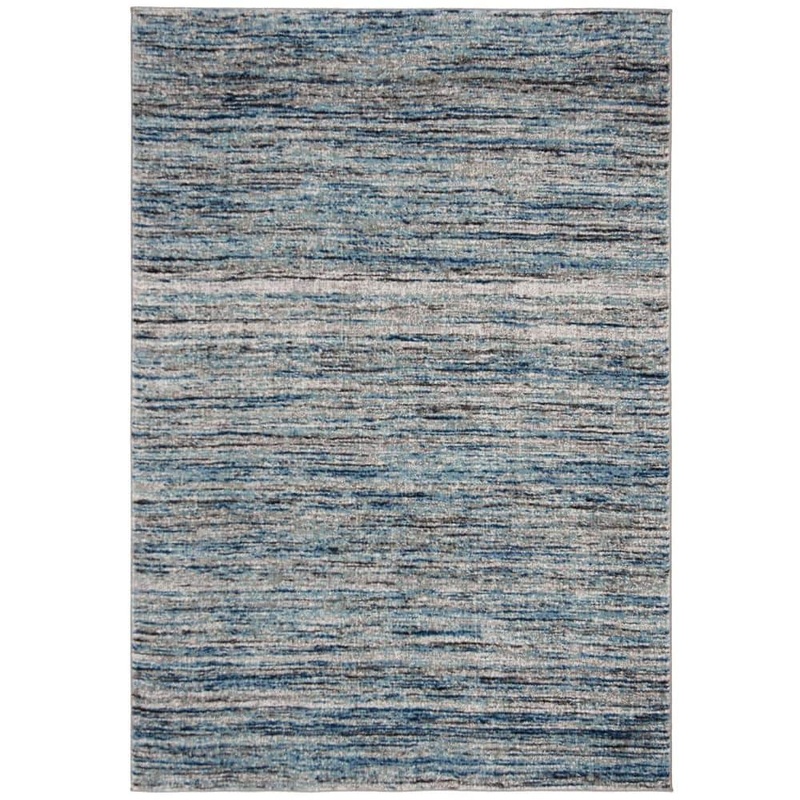 SAFAVIEH Galaxy Blue/Gray 8 ft. x 10 ft. Striped Abstract Area Rug GAL113M-8