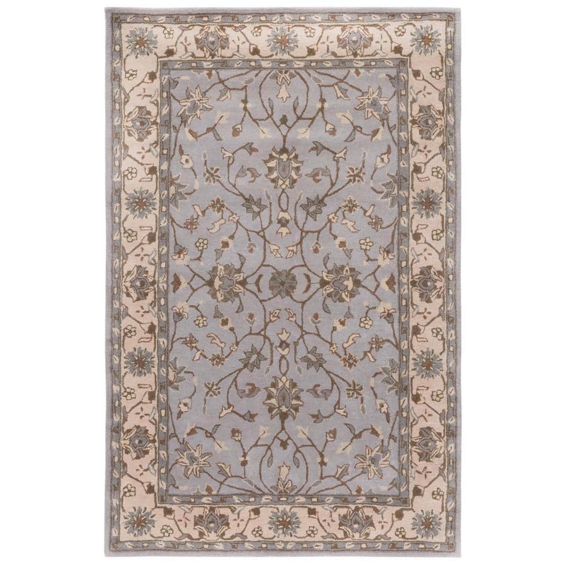 SAFAVIEH Heritage Beige/Gray Doormat 3 ft. x 5 ft. Border Area Rug HG862A-3