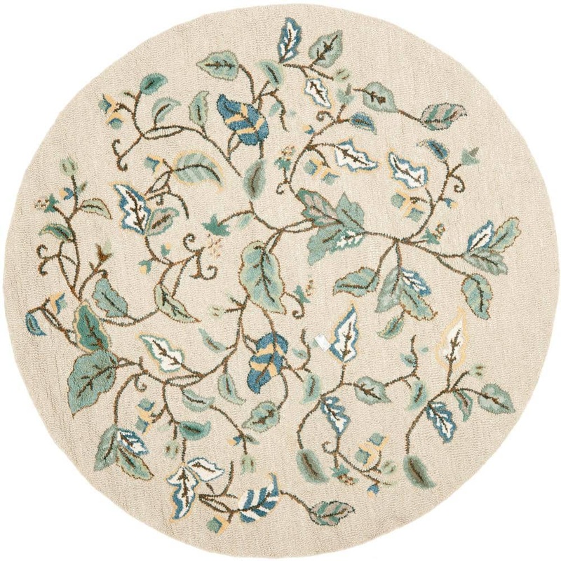 SAFAVIEH Martha Stewart Colonial Blue 6 ft. x 6 ft. Round Floral Area Rug MSR3611C-6R