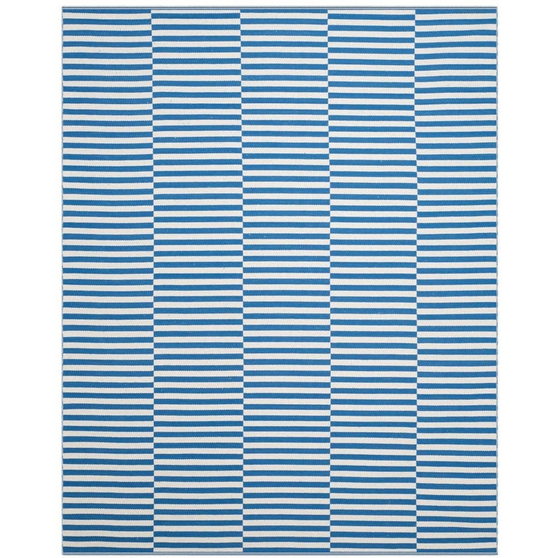 SAFAVIEH Montauk Ivory/Blue 8 ft. x 10 ft. Striped Area Rug MTK715C-8